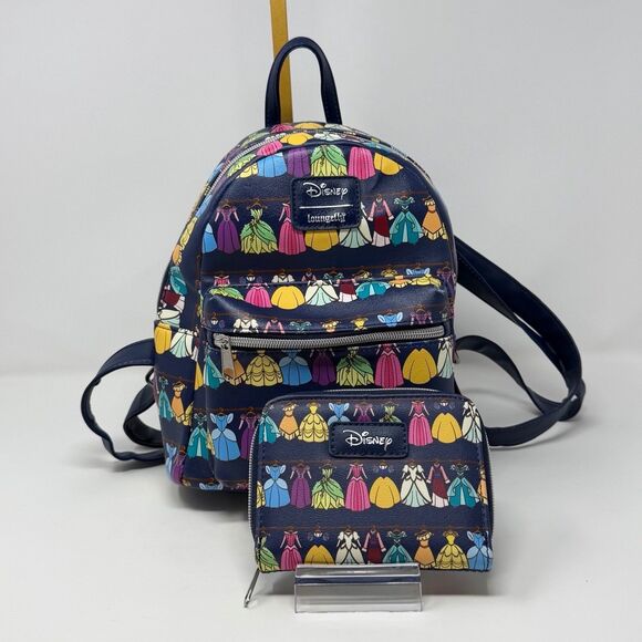 Loungefly Handbags - Loungefly Disney Princess Dress Wardrobe Backpack Wallet STORE MODEL